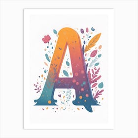 Colorful Letter A Illustration 132 Art Print