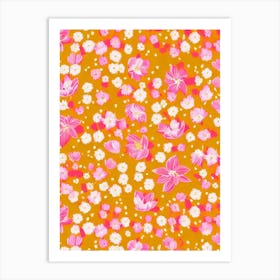 Tulip Floral Print Retro Pattern 2 Flower Art Print