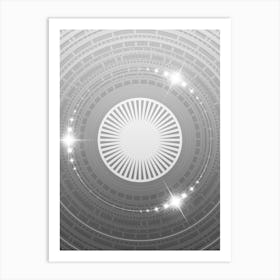 Geometric Glyph in White and Silver with Sparkle Array n.0189 Art Print