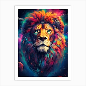 Galaxy Lion Art Print