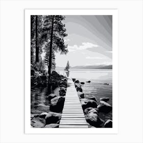 Lake Tahoe, Black And White Analogue Photograph 4 Art Print