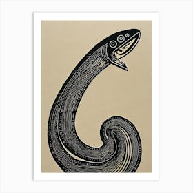 Eel Linocut Art Print