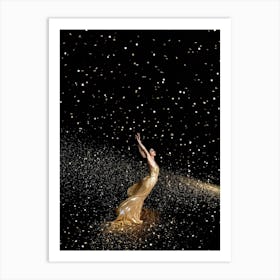 A Cosmic Scene Capturing The Night Sky Aglow With Glittering Stars And A Dusting Of Sparkling Galaxi (7) Art Print