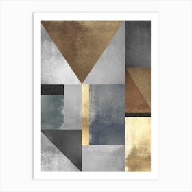 Gold and metal geometry 11 Art Print