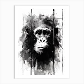 Thinker Monkey Drip Graffiti 4 Art Print