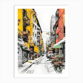Street In Hong Kong Art Print
