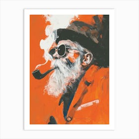 Man Smoking A Pipe Art Print