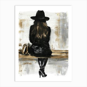 Woman Sitting On A Bench 1 Art Print