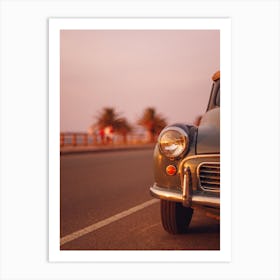 Vintage Car Golden Light Art Print