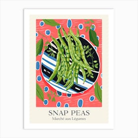 Marche Aux Legumes Snap Peas Summer Illustration 4 Art Print