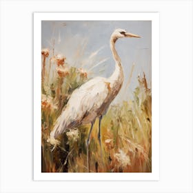 Bird Painting Crane 4 Art Print