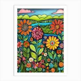 Flower Garden-Festival Vibes-Sunshine Delights Art Print