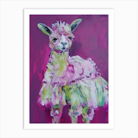 Animal Party: Crumpled Cute Critters with Cocktails and Cigars Llama 2 Art Print