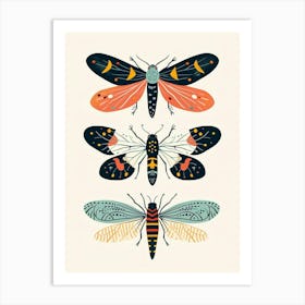 Colourful Insect Illustration Firefly 4 Art Print