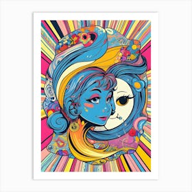 Psychedelic Girl Art Print