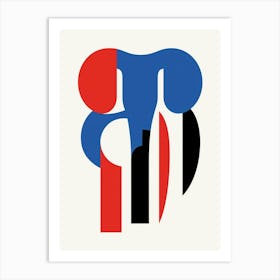 Elephant Minimalist Abstract 7 Art Print