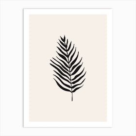 Light Beige & Black Leaf Art Print