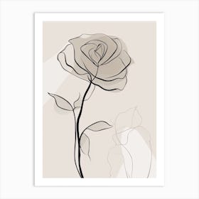 Rose Line Art Abstract 4 Art Print
