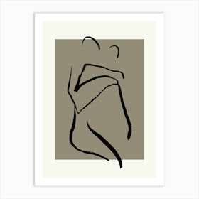 Woman Hugging A Man Art Print