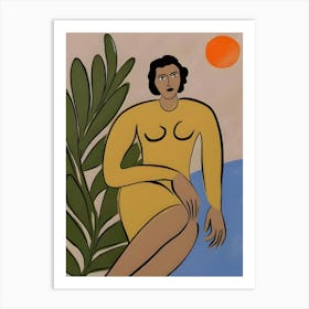 Woman In Yellow Art Print