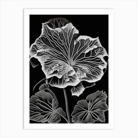 Nasturtium Leaf Linocut 2 Art Print