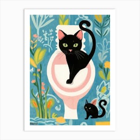 cats in the bathroom Art Print