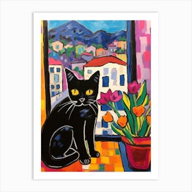 Painting Of A Cat In Gubbio Italy 2 Art Print