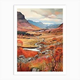 Autumn National Park Painting Lake District National Park United Kingdom 1 Art Print