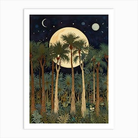 William Morris Palm Trees At Night Art Print