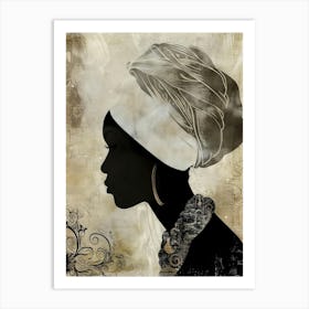 Silhouette Of African Woman 34 Art Print