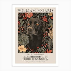 William Morris Prints Dog Portrait Christmas Gift Winter Vintage Art Print