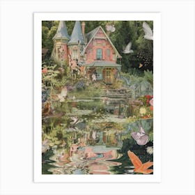 Pond Monet Fairies Scrapbook Collage 10 Art Print