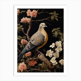 Dark And Moody Botanical Dove 3 Art Print