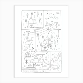 Minimal Adventure Map Art Print