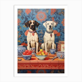 Staffordshire Dogs Illustration Kitsch 4 Art Print