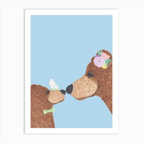 Mama Bear And Boy Cub Art Print