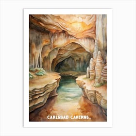 Carlsbad Caverns National Park Watercolor Painting Art Print