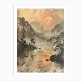 Antique Chinese Landscape Painting Art 2 Art Print