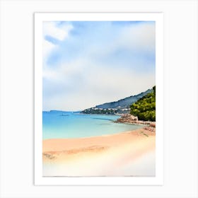 Plage De Paloma 2, Saint Jean Cap Ferrat, France Watercolour Art Print