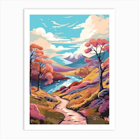 The West Highland Way Scotland 3 Hike Illustration Art Print