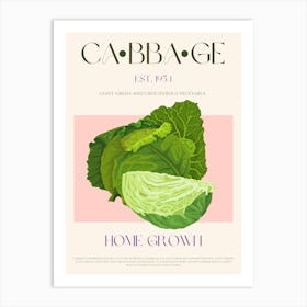 Cabbage Mid Century Art Print