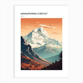 Annapurna Circuit Nepal 3 Hiking Trail Landscape Poster Art Print