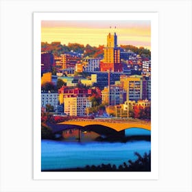 Knoxville, City Us  Pointillism Art Print