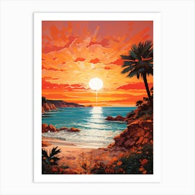 A Painting Of Cala Tarida Ibiza Spain 3 Art Print