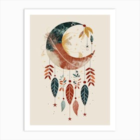 Celestial Pastels Mid Century Style Art Print