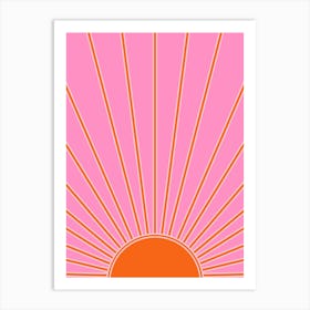 Sunshine Pink And Orange Art Print