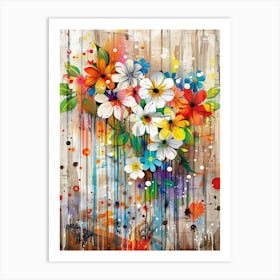 Flowers On The Wall 1 Art Print