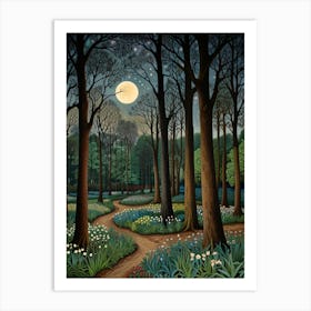 William Morris Moonlight In The Woods 22 Art Print