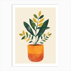 Zz Plant Minimalist Illustration 1 Art Print