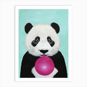 Panda With Bubblegum Art Print